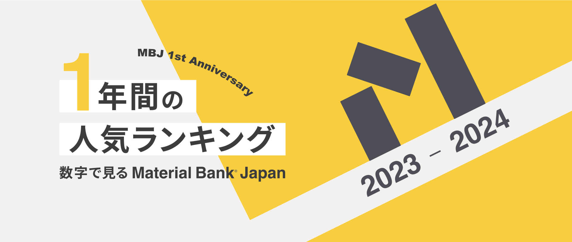 1年間の人気ランキング 数字で見るMaterial Bank® Japan