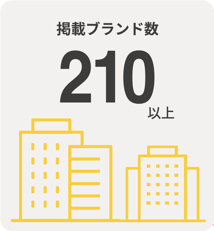 掲載ブランド数 210以上